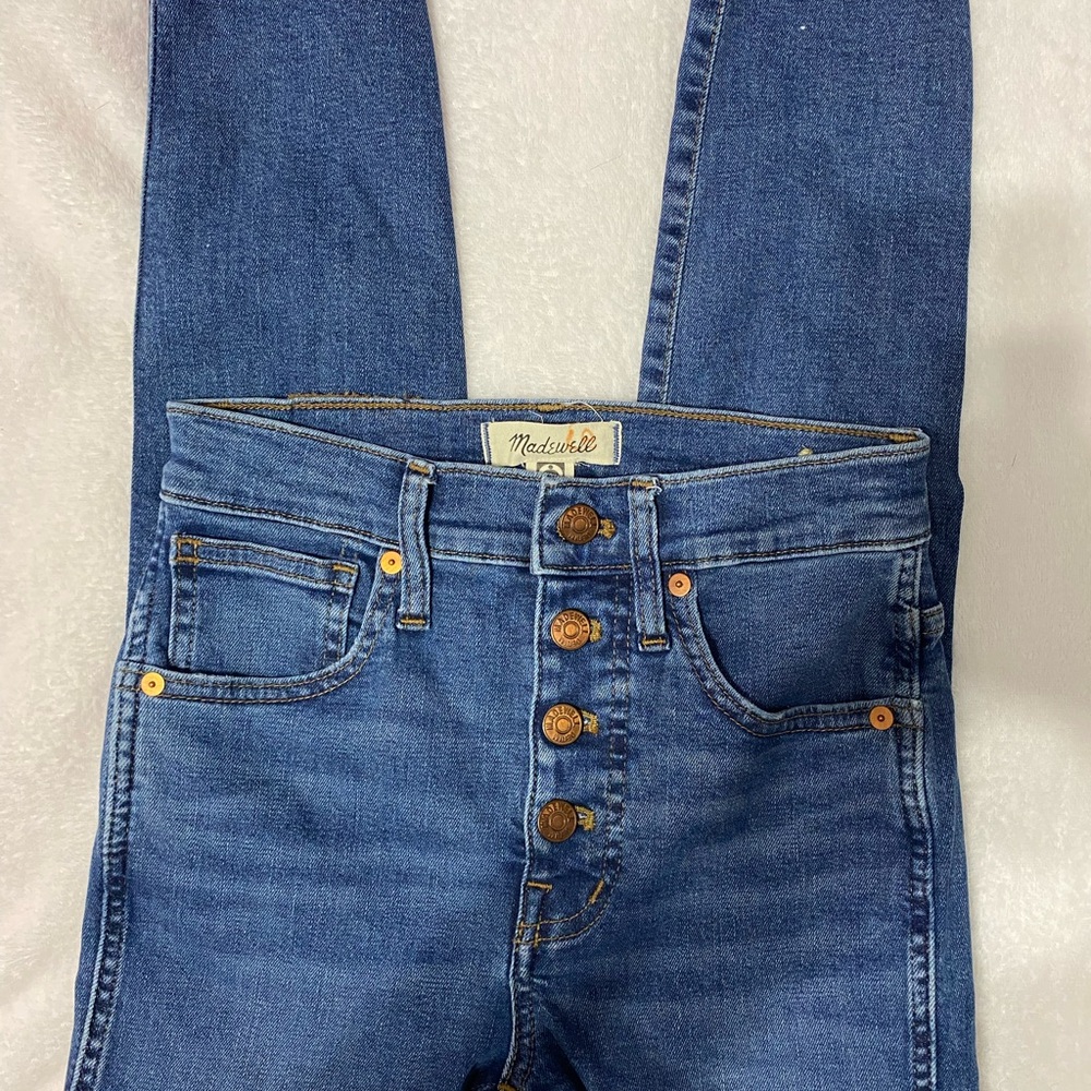 Madewell 10” High Rise Skinny Jeans 24P Petite Button Fly Raw Hem